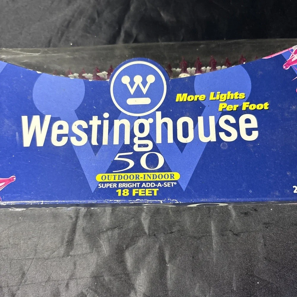 Vintage Christmas‎ Lights Pink Westinghouse 50 Light Set New In Box 1990s